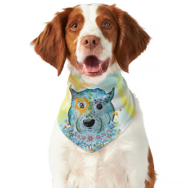 Hunde-Bandana Anton - Popart Hundedesign, 100 % Polyester, 70x30 cm, verstellbar, waschbar